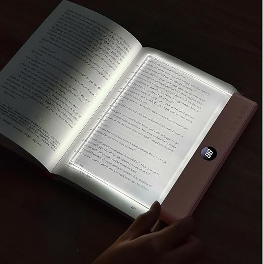 Luz de Lectura LED Recargable para Libros – Lámpara de Lectura Plana con Carga USB, 3 Modos de Color, Temporizador y Protección Ocular.