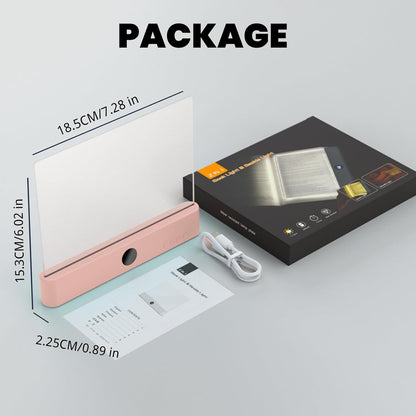Luz de Lectura LED Recargable para Libros – Lámpara de Lectura Plana con Carga USB, 3 Modos de Color, Temporizador y Protección Ocular.